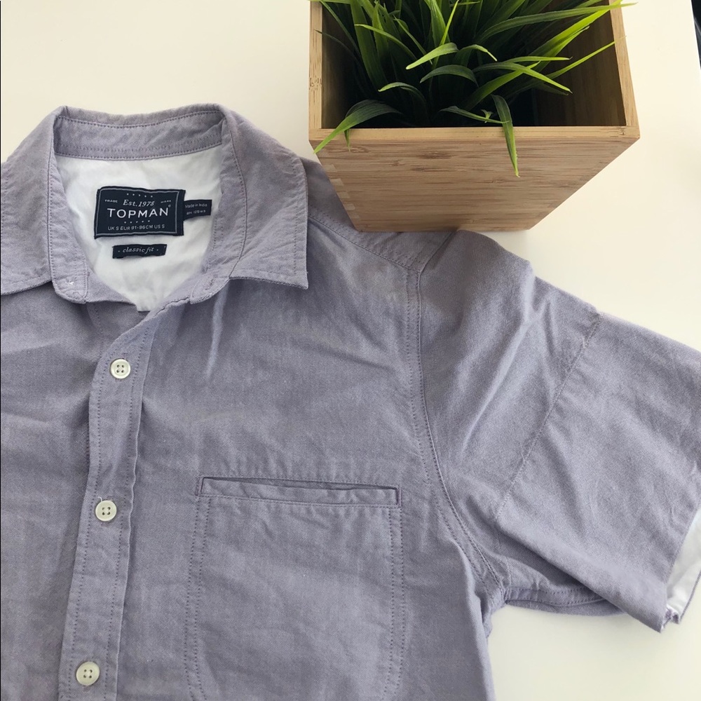 Topman lavender shirt sleeve button up shirt Small